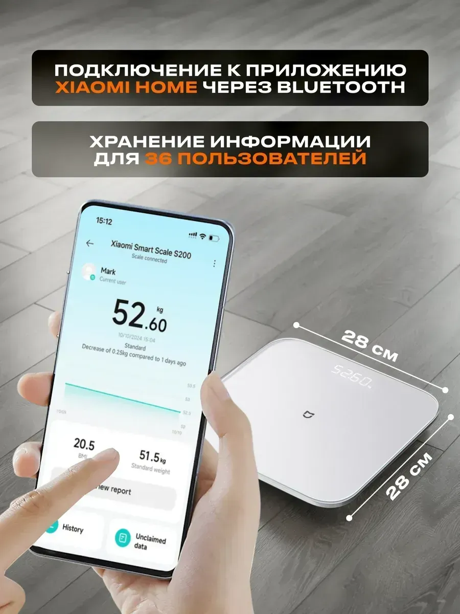 Умные весы Xiaomi Smart Body Fat Scale S200 ( MJTZC02YM/BHR8410CN) Голубой