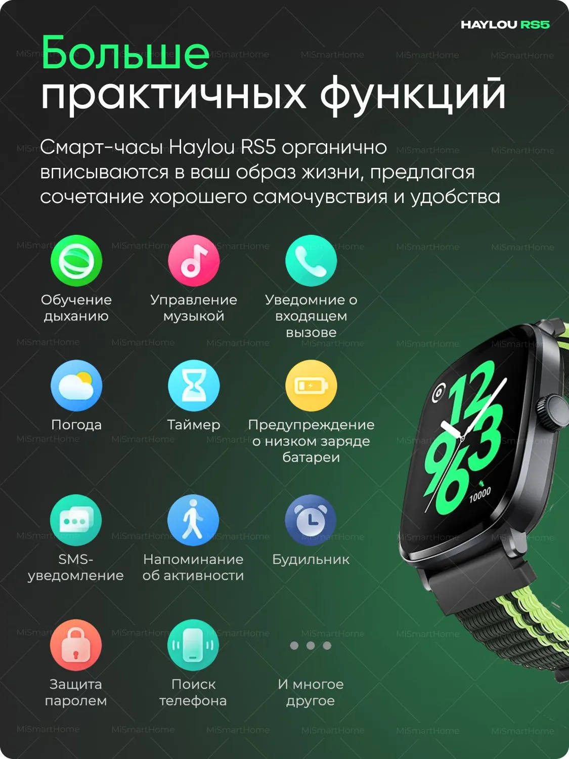 Умные смарт-часы Xiaomi Haylou RS5 (Черный)