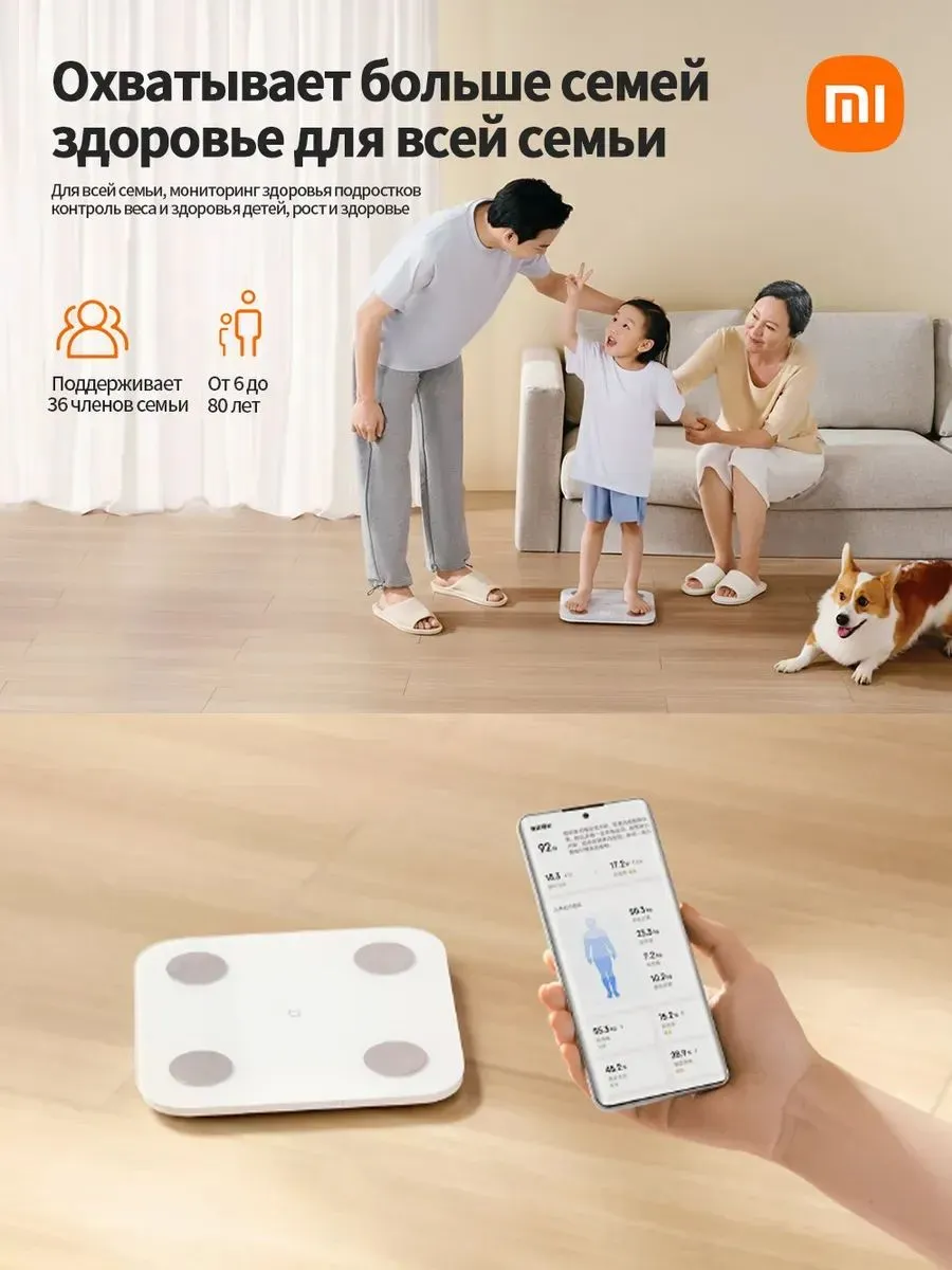 Умные весы Xiaomi Mijia Smart Body Fat Scale S400 (MJTZC01YM / BHR8327CN) Белый