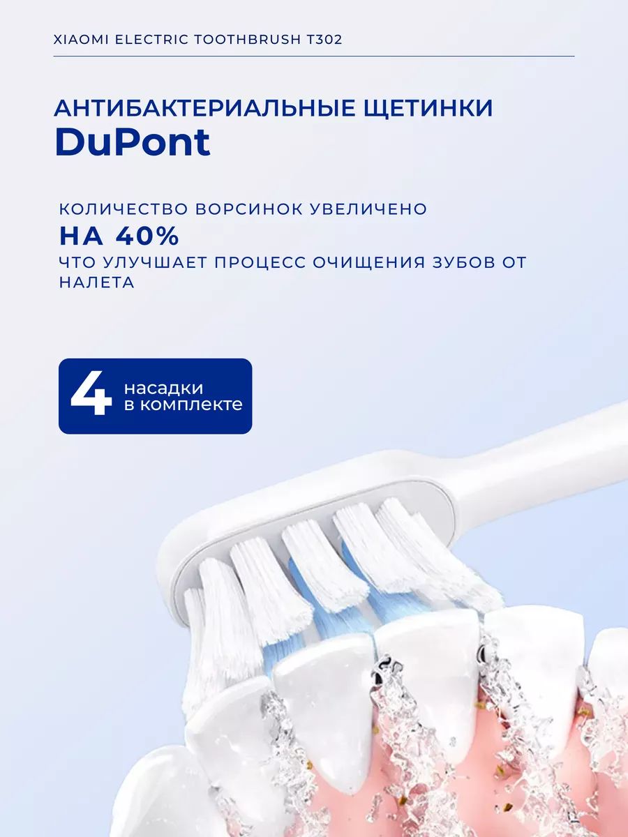 Электрическая зубная щетка Xiaomi Mijia T302 Sonic Electric Toothbrush (MES608) Темно-синий