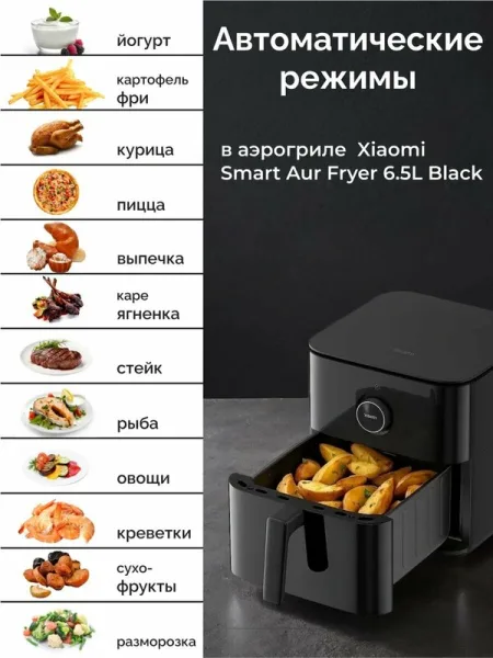 Аэрогриль Xiaomi Smart Air Fryer 6.5L (MAF10) Черный