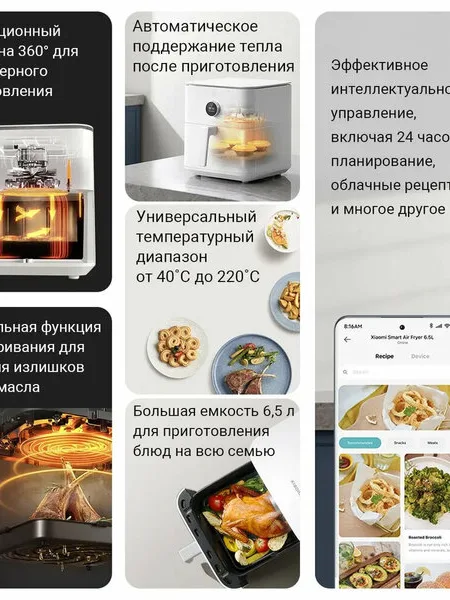 Аэрогриль Xiaomi Smart Air Fryer 6.5L (MAF10) Белый