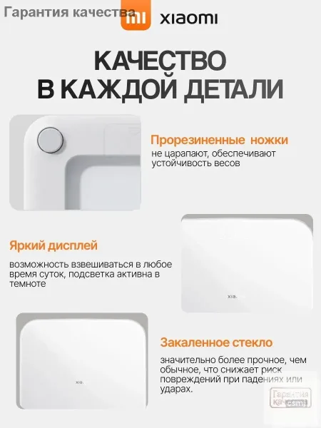 Умные весы Xiaomi Smart Body Fat Scale S200 (BHR9230GL) Белый