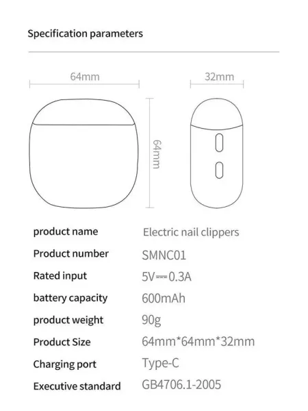 Электрические кусачки для ногтей Xiaomi Seemagic Electric Nail Clipper Pro (SMPH-ZJD03S)