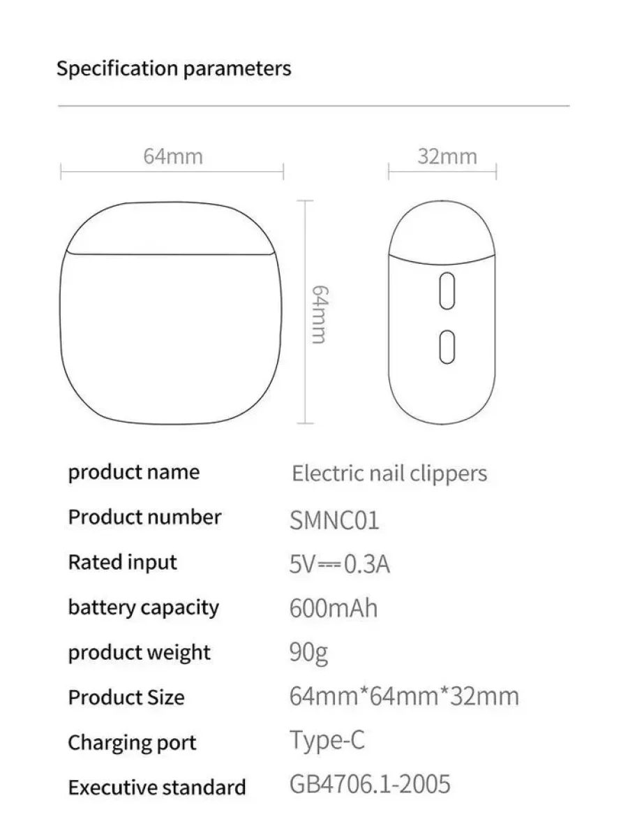 Электрические кусачки для ногтей Xiaomi Seemagic Electric Nail Clipper Pro (SMPH-ZJD03S)